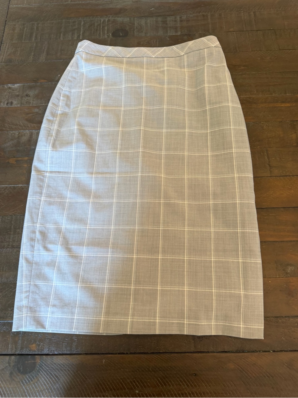 Banana Republic Grey Plaid Suit Skirt